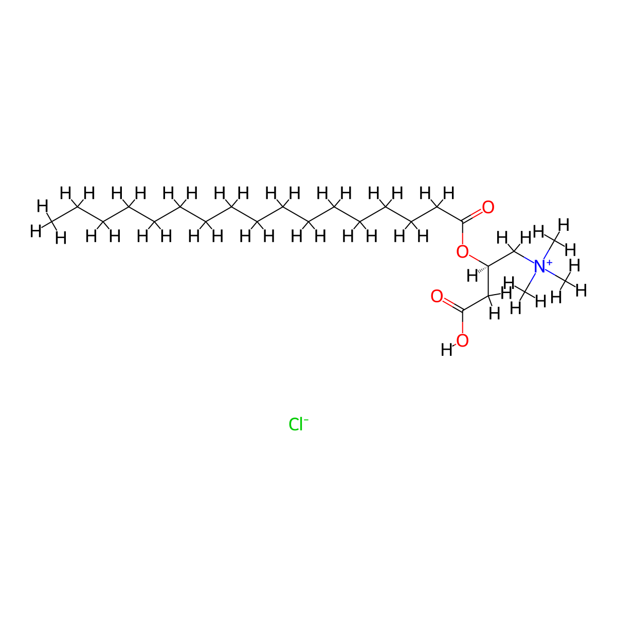Heptadecanoyl-L-carnitine (chloride) molecular structure, CAS 173686-69-6
