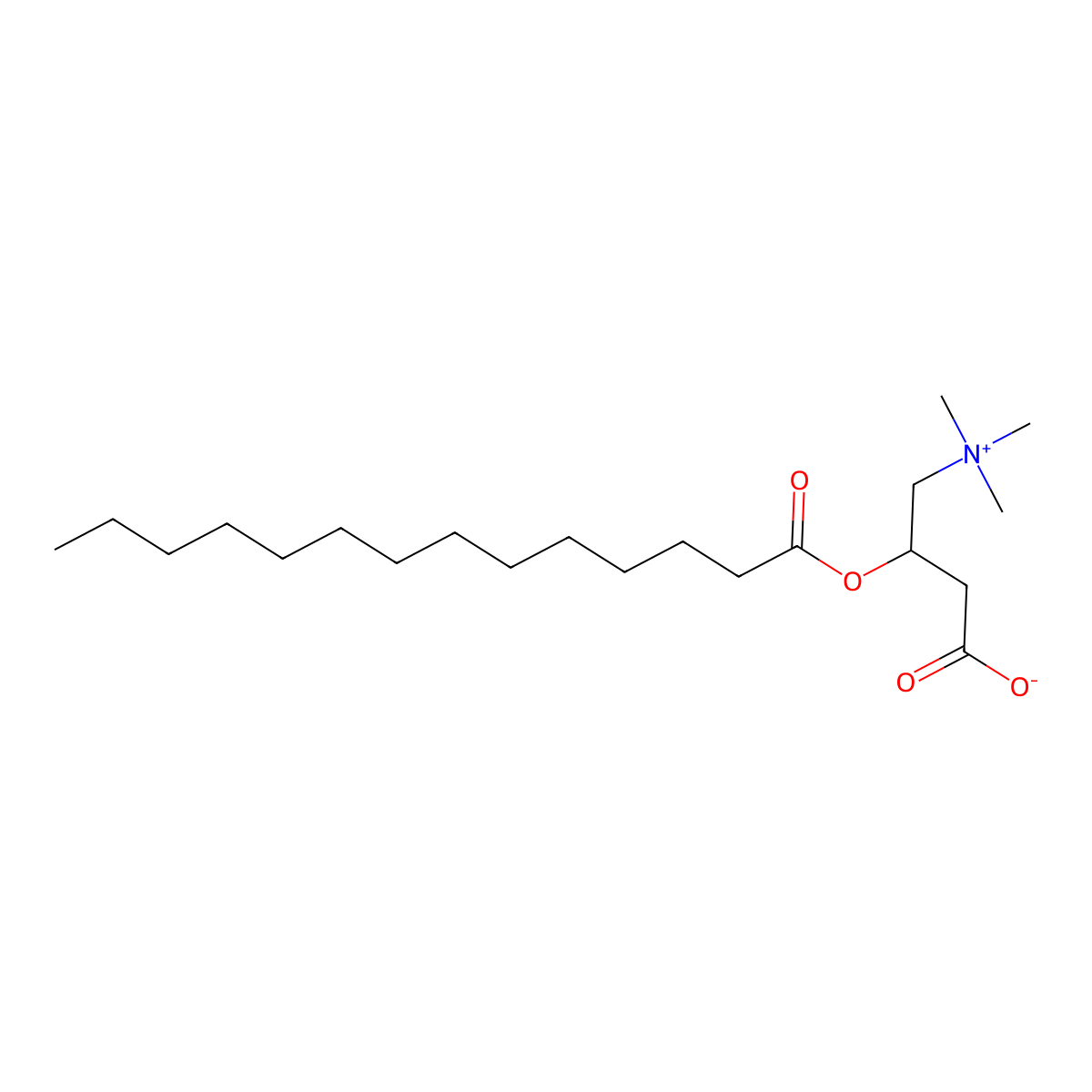 (-)-Myristoylcarnitine molecular structure, CAS 173686-73-2