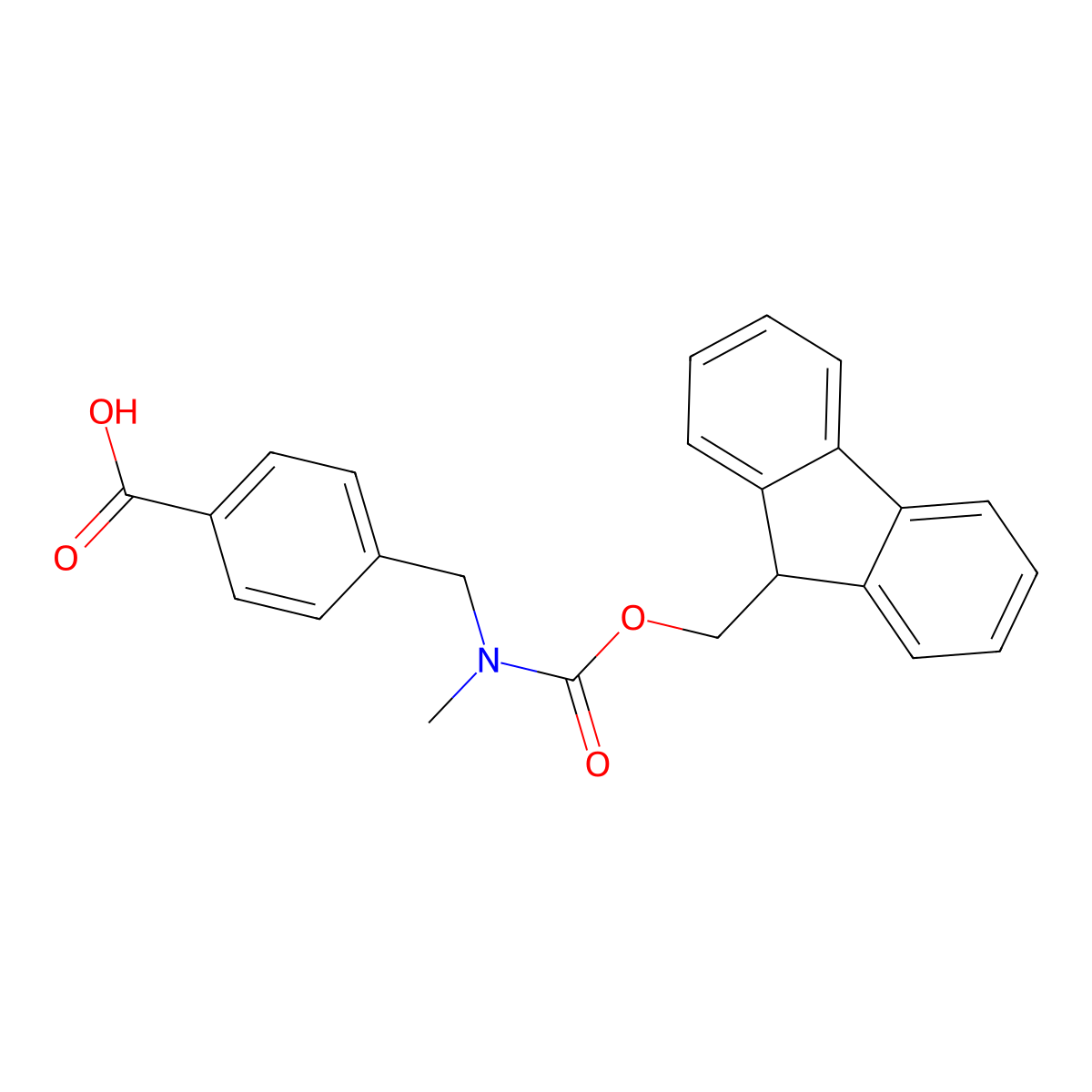 4-[({[(9H-fluoren-9-yl)methoxy]carbonyl}(methyl)amino)methyl]benzoic acid molecular structure, CAS 173690-44-3