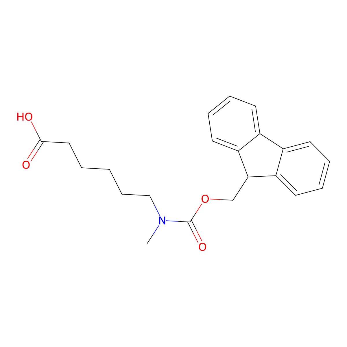 6-({[(9H-fluoren-9-yl)methoxy]carbonyl}(methyl)amino)hexanoic acid molecular structure, CAS 173690-47-6