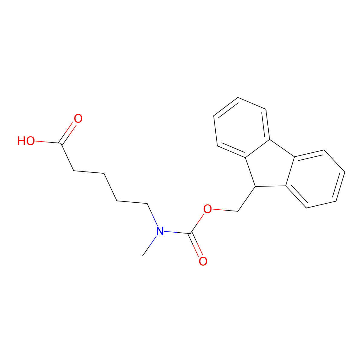 5-({[(9H-fluoren-9-yl)methoxy]carbonyl}(methyl)amino)pentanoic acid molecular structure, CAS 173690-48-7
