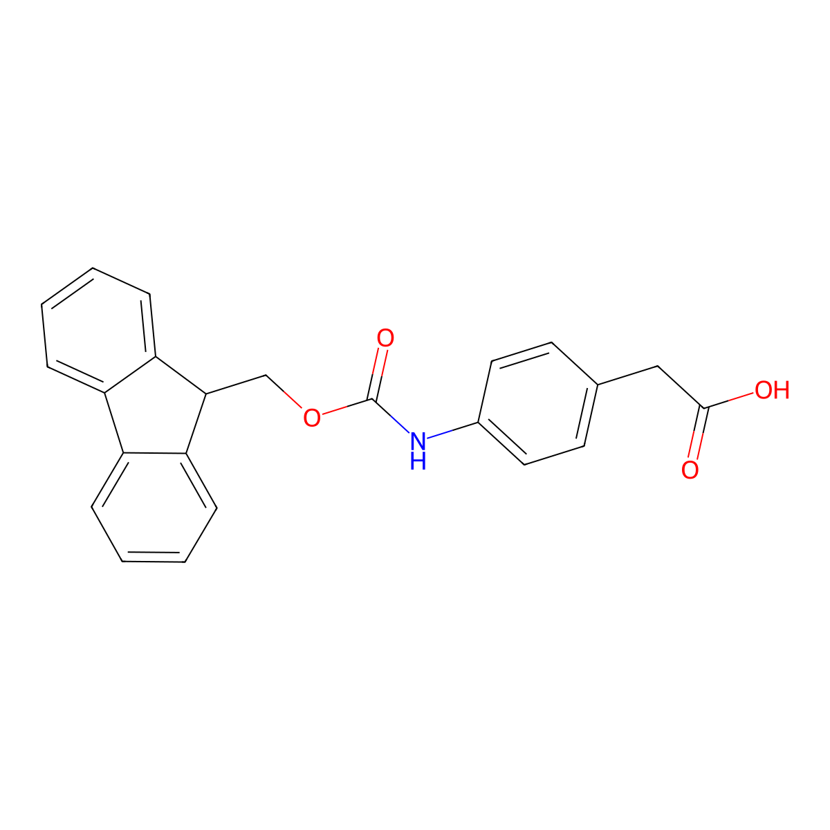 2-(4-((((9H-fluoren-9-yl)methoxy)carbonyl)amino)phenyl)acetic acid molecular structure, CAS 173690-53-4