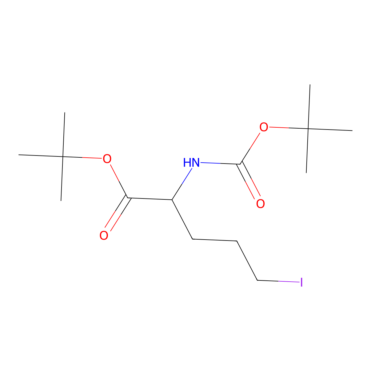 N-Boc-5-Iodo-L-norvaline tert-butyl ester molecular structure, CAS 173690-59-0