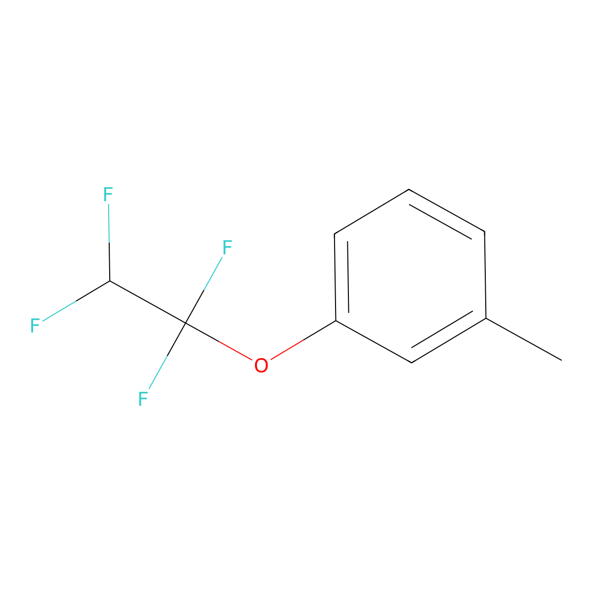 Benzene, 1-methyl-3-(1,1,2,2-tetrafluoroethoxy)- molecular structure, CAS 1737-10-6