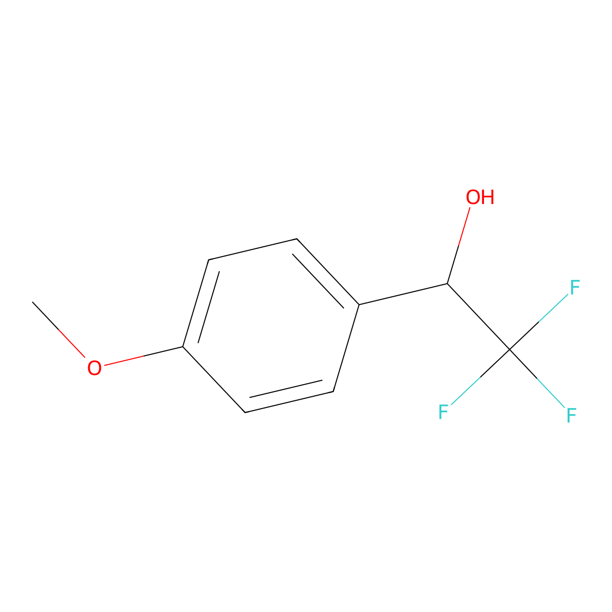 2,2,2-Trifluoro-1-(4-methoxyphenyl)ethan-1-ol molecular structure, CAS 1737-27-5