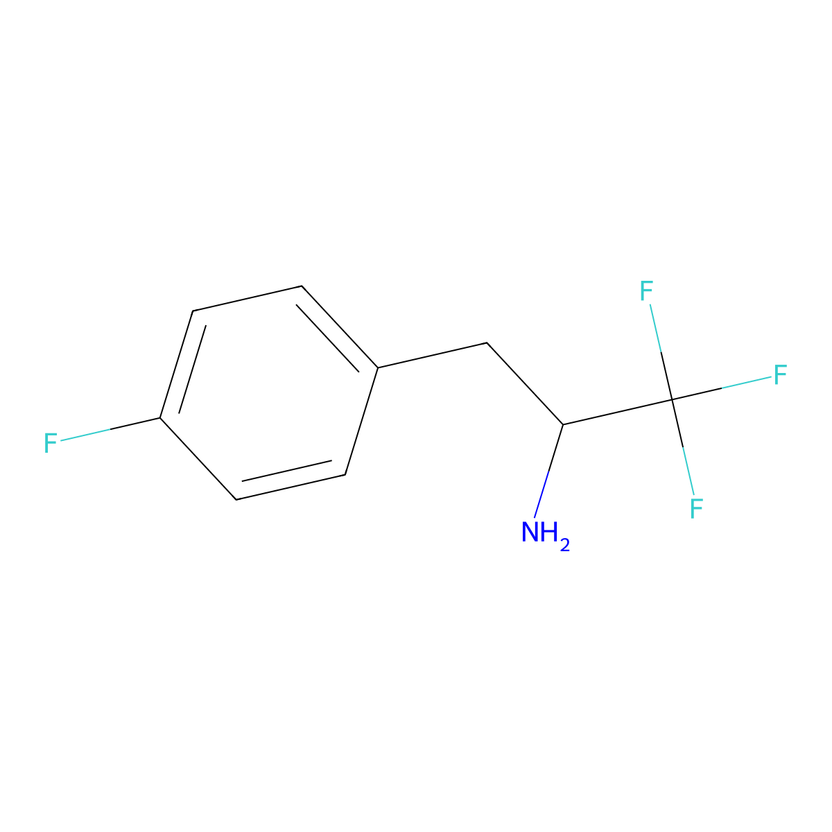 1,1,1-Trifluoro-3-(4-fluorophenyl)propan-2-amine molecular structure, CAS 1737-29-7