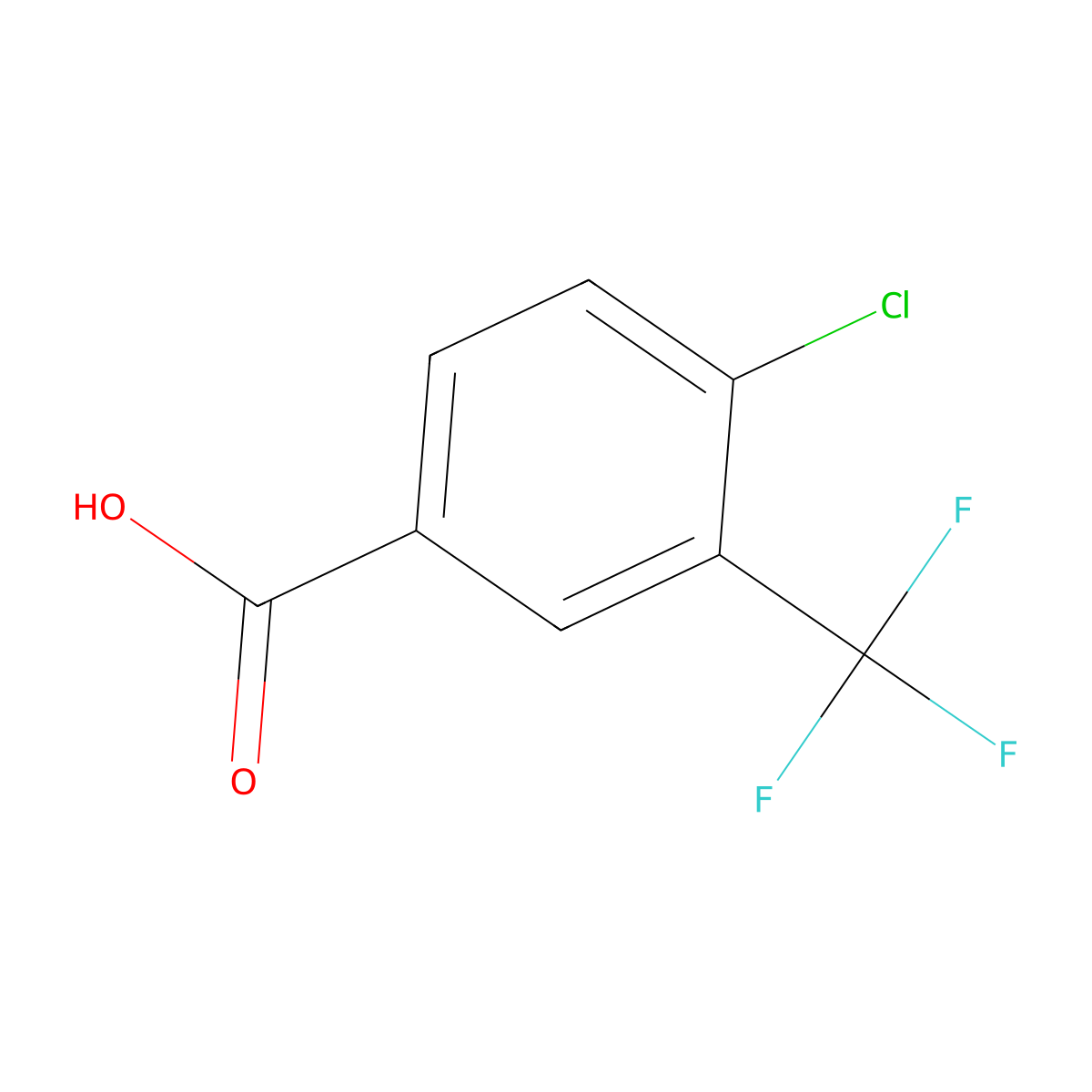 4-Chloro-3-(trifluoromethyl)benzoic acid molecular structure, CAS 1737-36-6