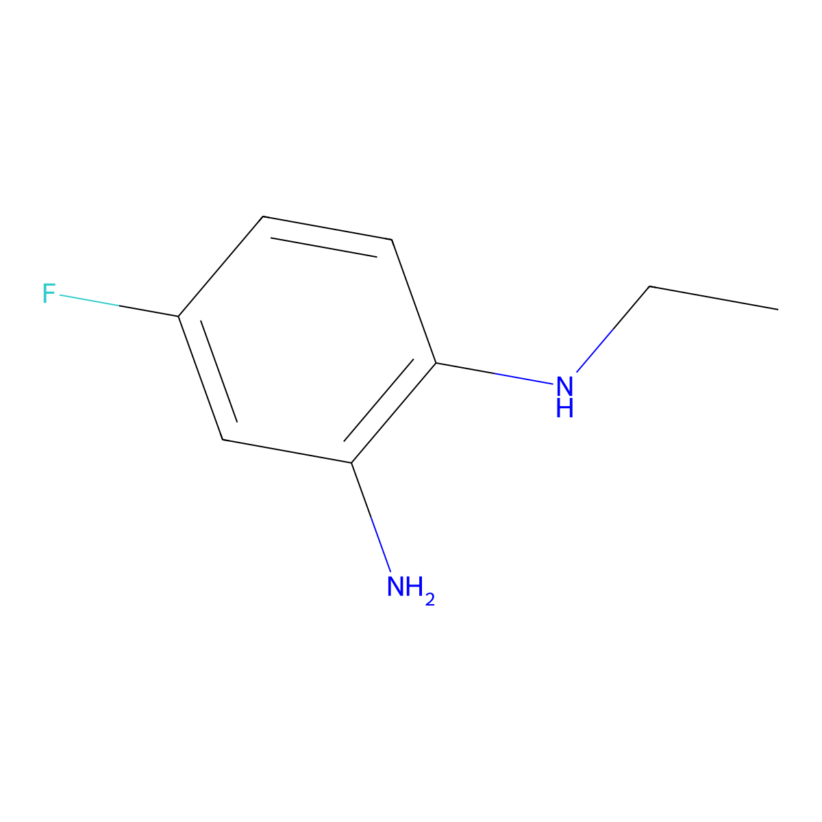 1-N-ethyl-4-fluorobenzene-1,2-diamine molecular structure, CAS 1737-43-5