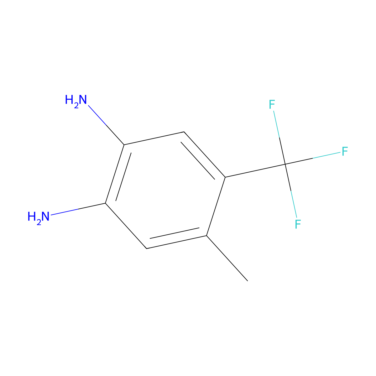 4-Methyl-5-(trifluoromethyl)benzene-1,2-diamine molecular structure, CAS 1737-64-0