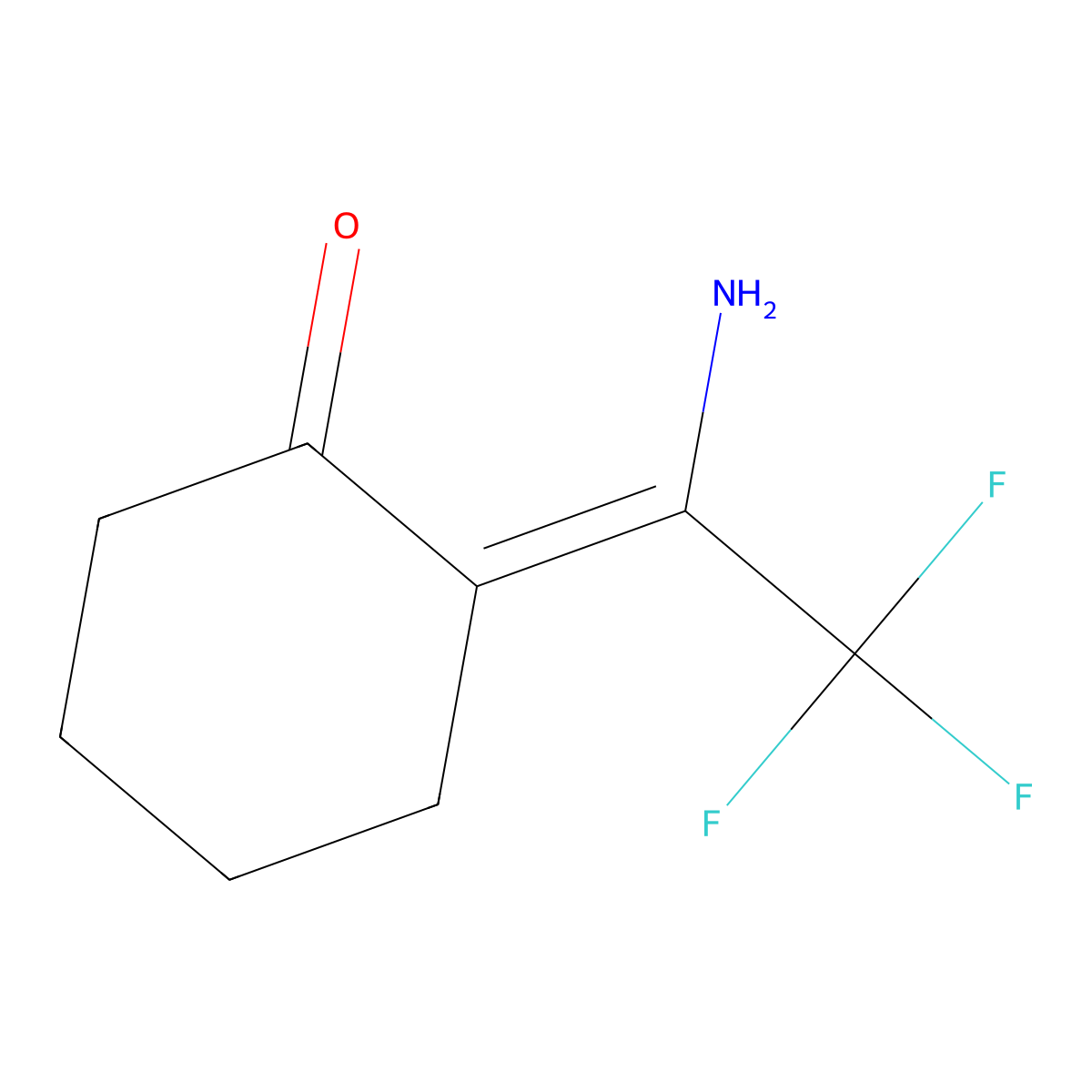 Cyclohexanone, 2-(1-amino-2,2,2-trifluoroethylidene)- molecular structure, CAS 1737-70-8