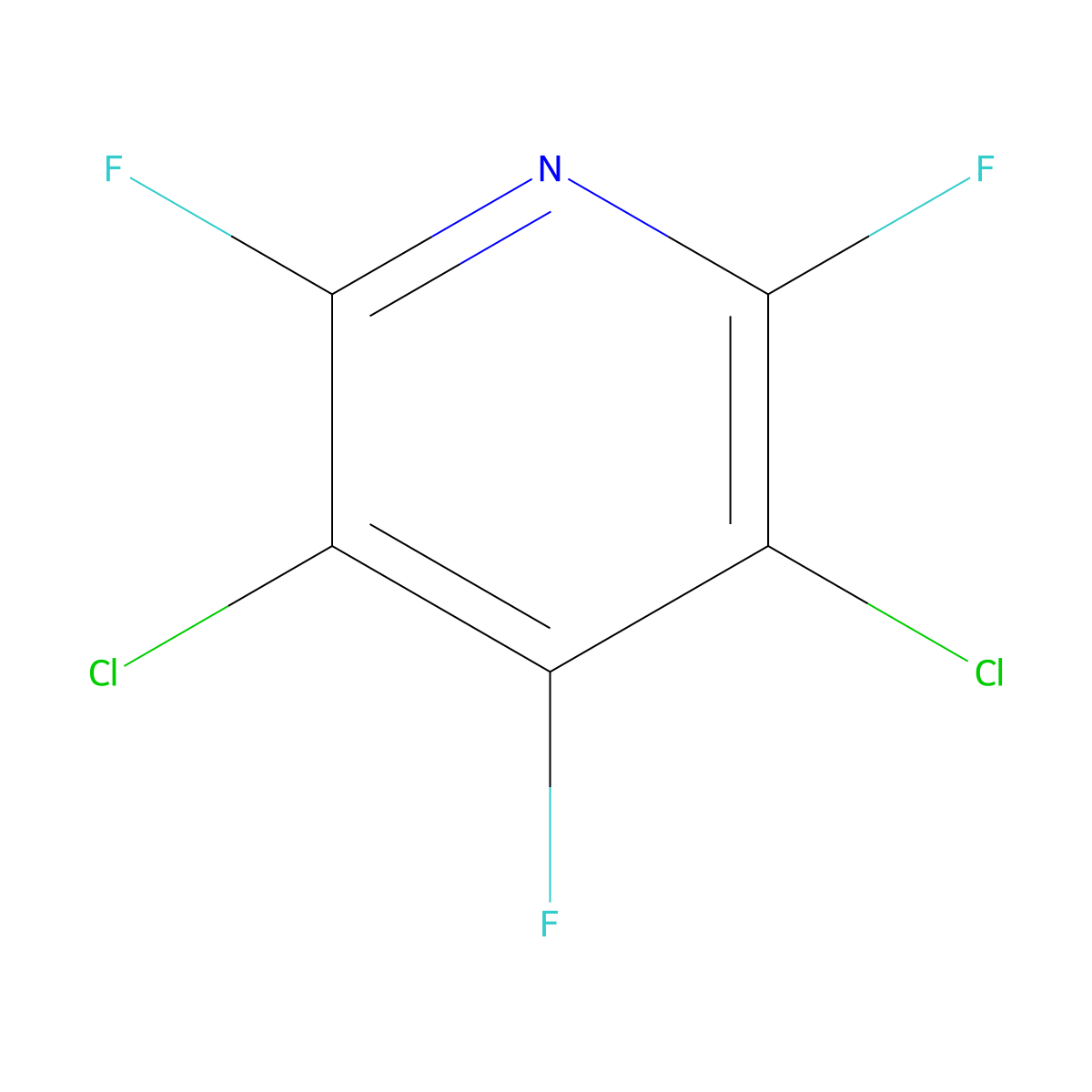 3,5-Dichloro-2,4,6-trifluoropyridine molecular structure, CAS 1737-93-5