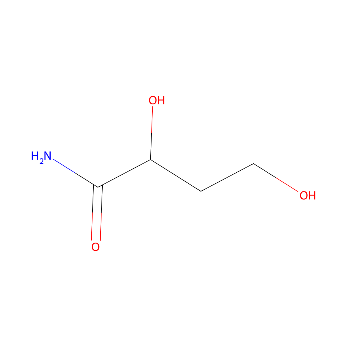 2,4-Dihydroxybutanamide molecular structure, CAS 17370-17-1