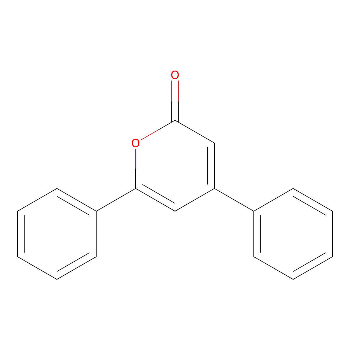 4,6-diphenyl-2H-pyran-2-one molecular structure, CAS 17372-52-0