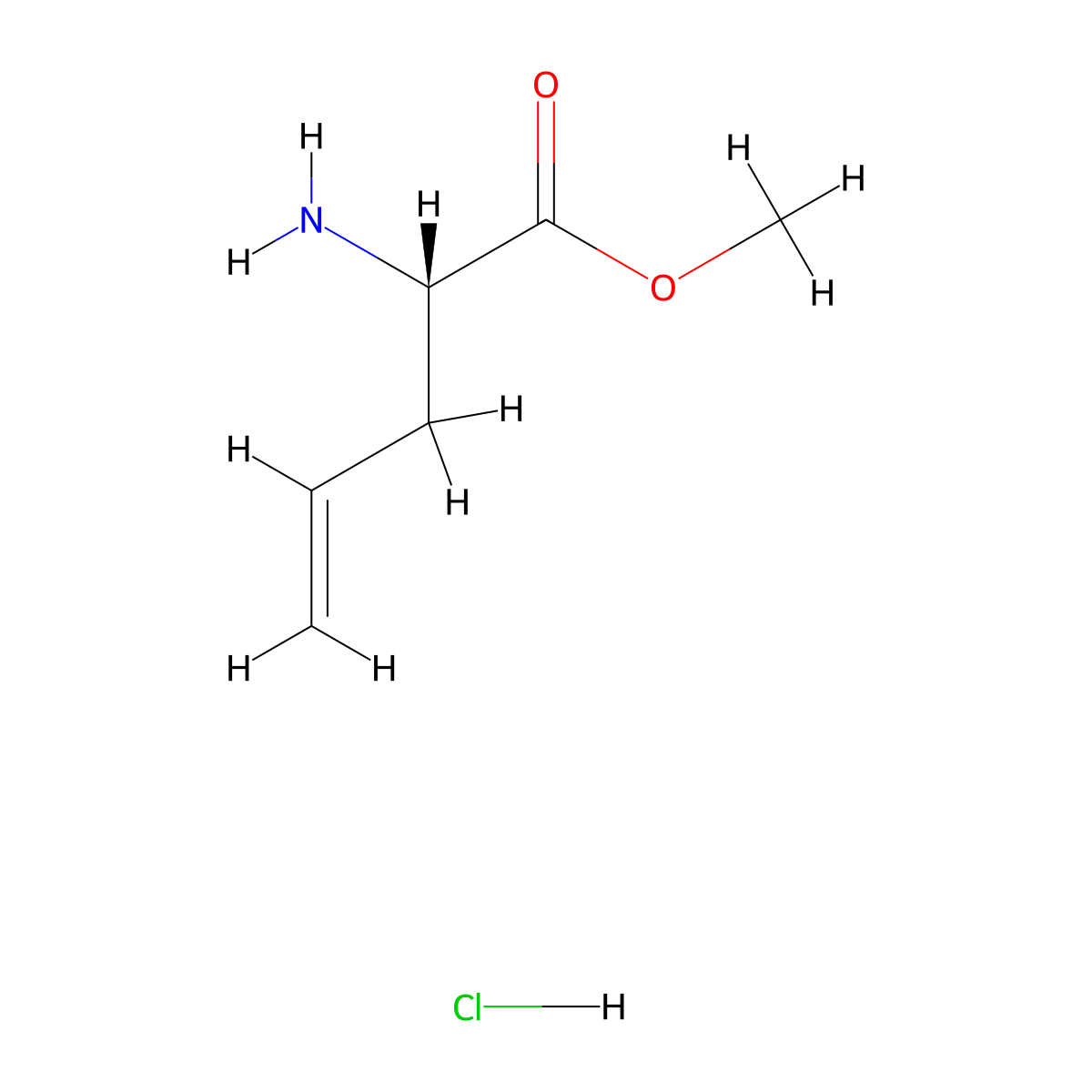 (S)-2-Amino-pent-4-enoic acid methyl ester hydrochloride molecular structure, CAS 173723-62-1
