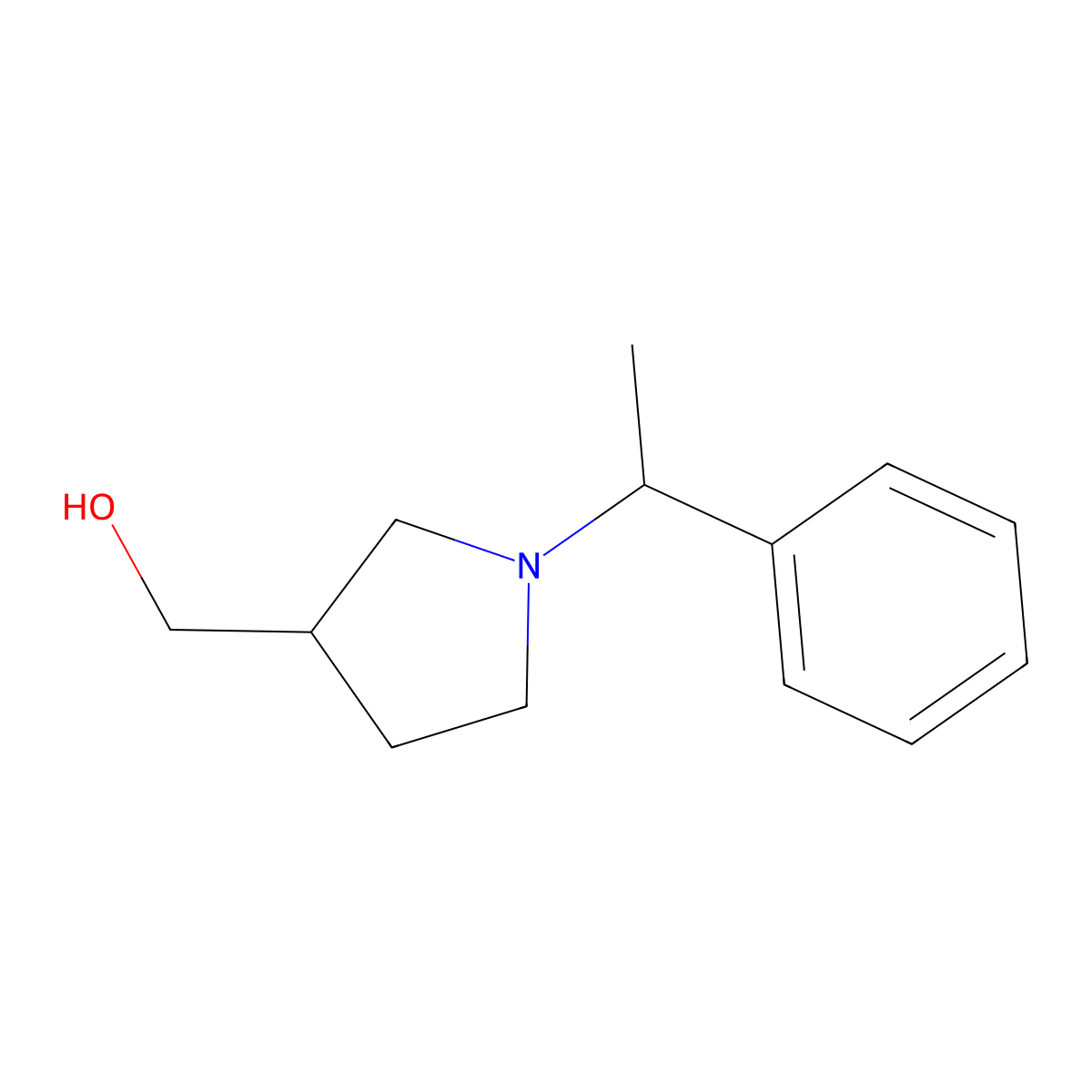 ((S)-1-((S)-1-phenylethyl)pyrrolidin-3-yl)methanol molecular structure, CAS 173724-95-3