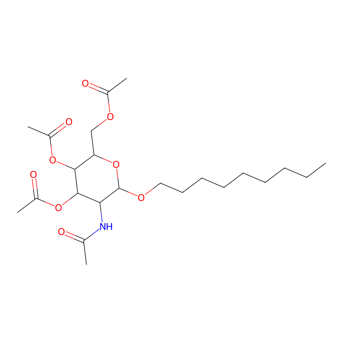 [(2R,3S,4R,5R,6R)-5-acetamido-3,4-diacetyloxy-6-nonoxyoxan-2-yl]methyl acetate molecular structure, CAS 173725-23-0