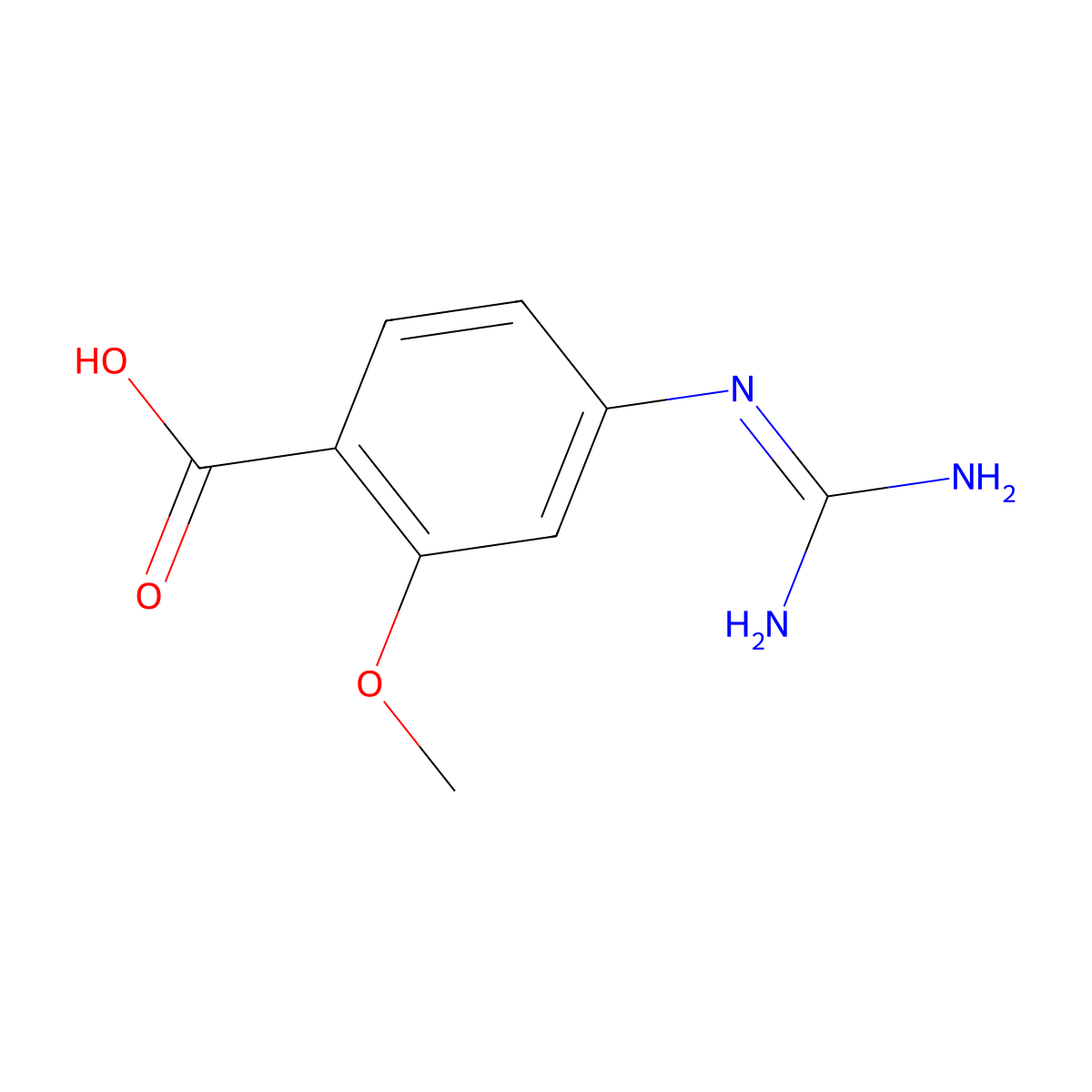 4-Guanidino-2-methoxybenzoic acid molecular structure, CAS 173731-96-9