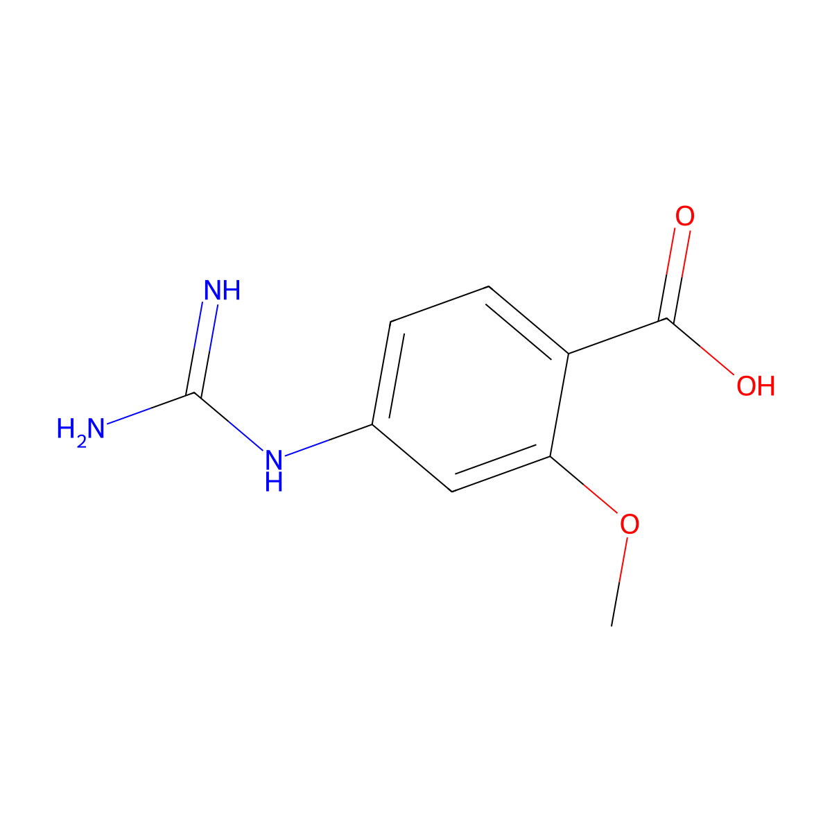 4-Guanidino-2-methoxybenzoic acid molecular structure, CAS 173731-96-9