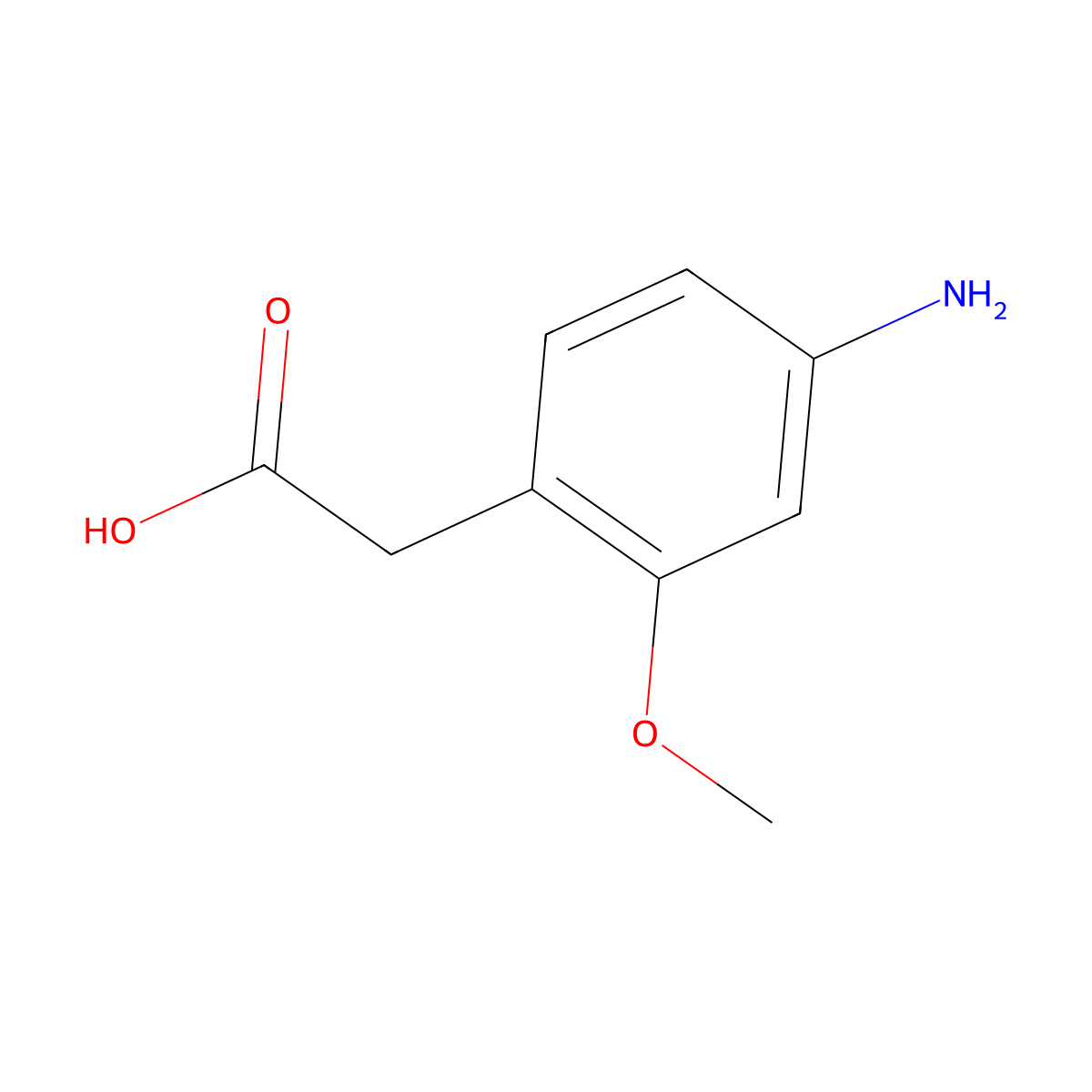2-(4-Amino-2-methoxyphenyl)acetic acid molecular structure, CAS 173732-09-7
