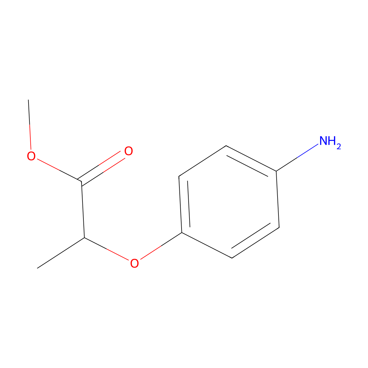 Methyl 2-(4-aminophenoxy)propanoate molecular structure, CAS 173735-84-7