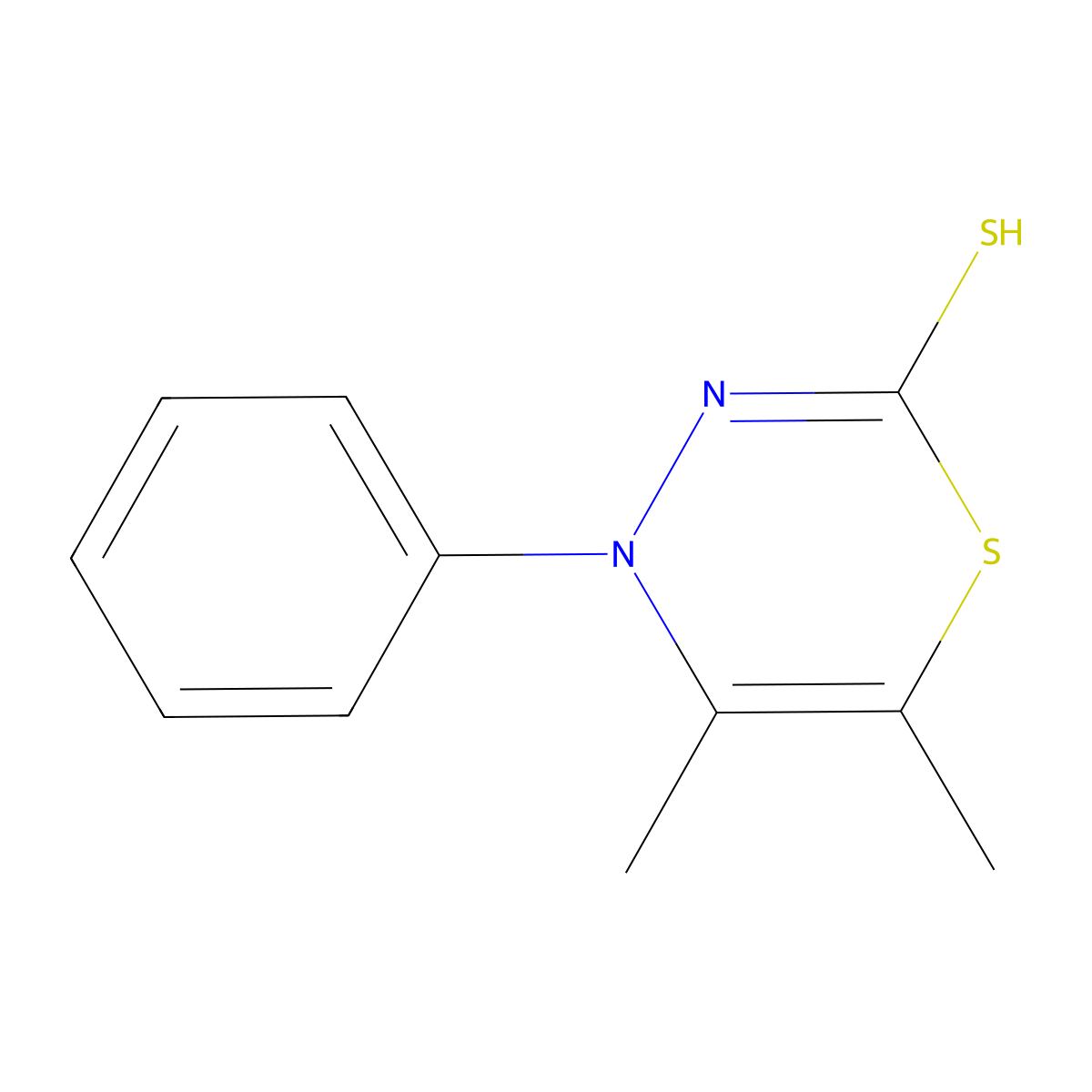 5,6-dimethyl-4-phenyl-4H-1,3,4-thiadiazine-2-thiol molecular structure, CAS 17374-22-0