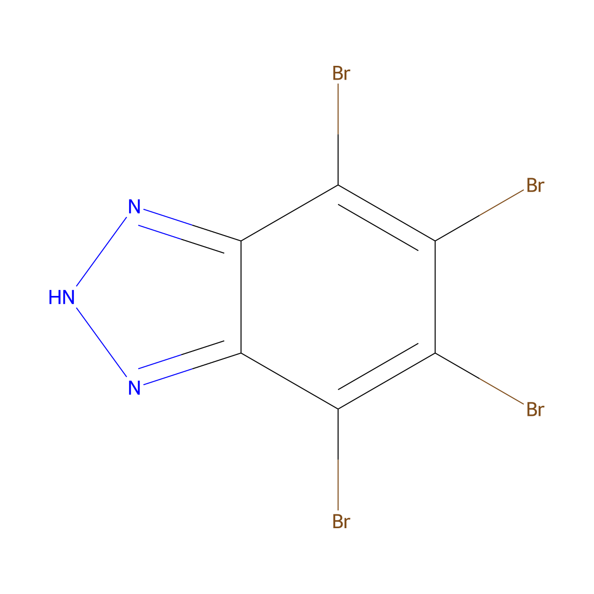 4,5,6,7-Tetrabromobenzotriazole molecular structure, CAS 17374-26-4
