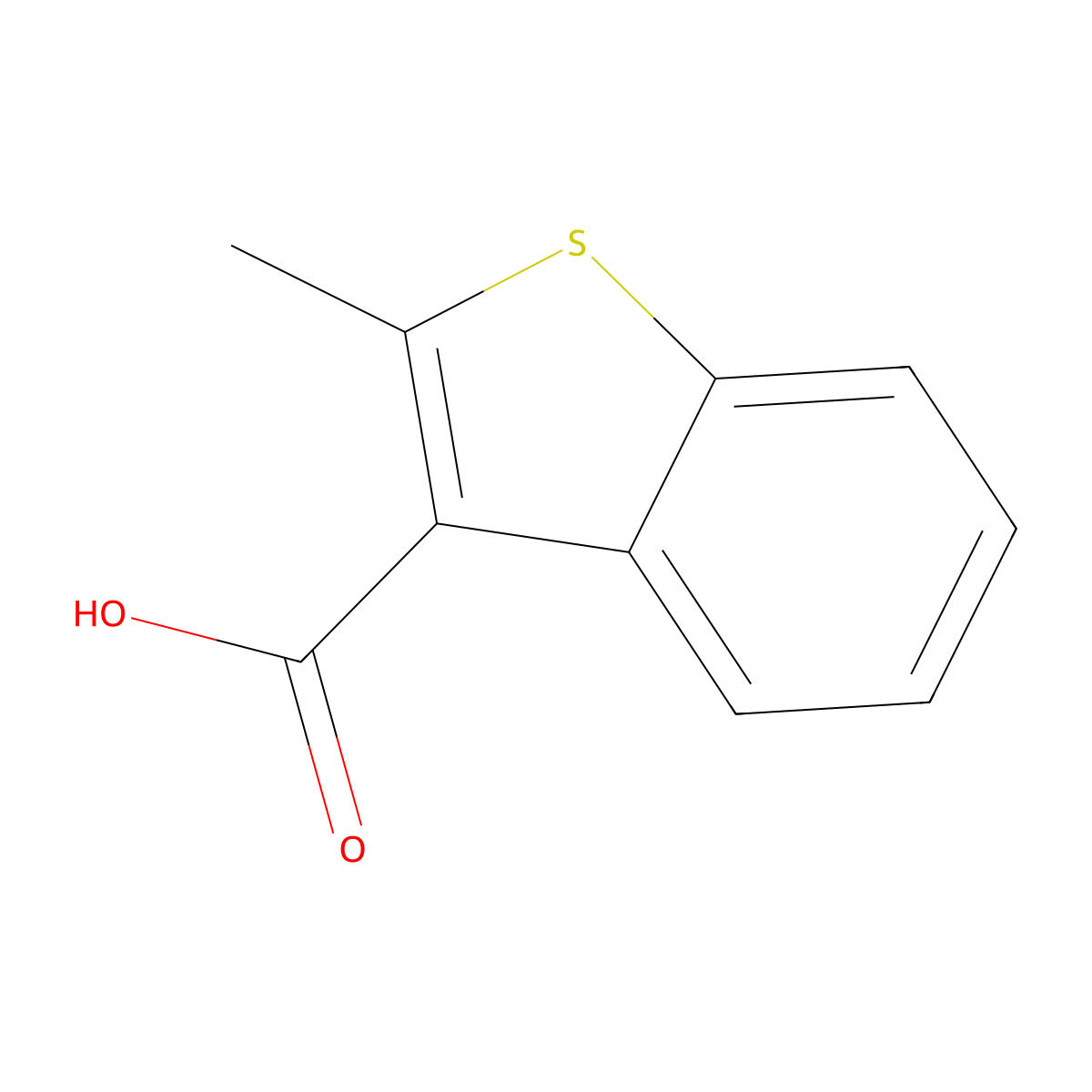 2-Methyl-1-benzothiophene-3-carboxylic acid molecular structure, CAS 17375-82-5