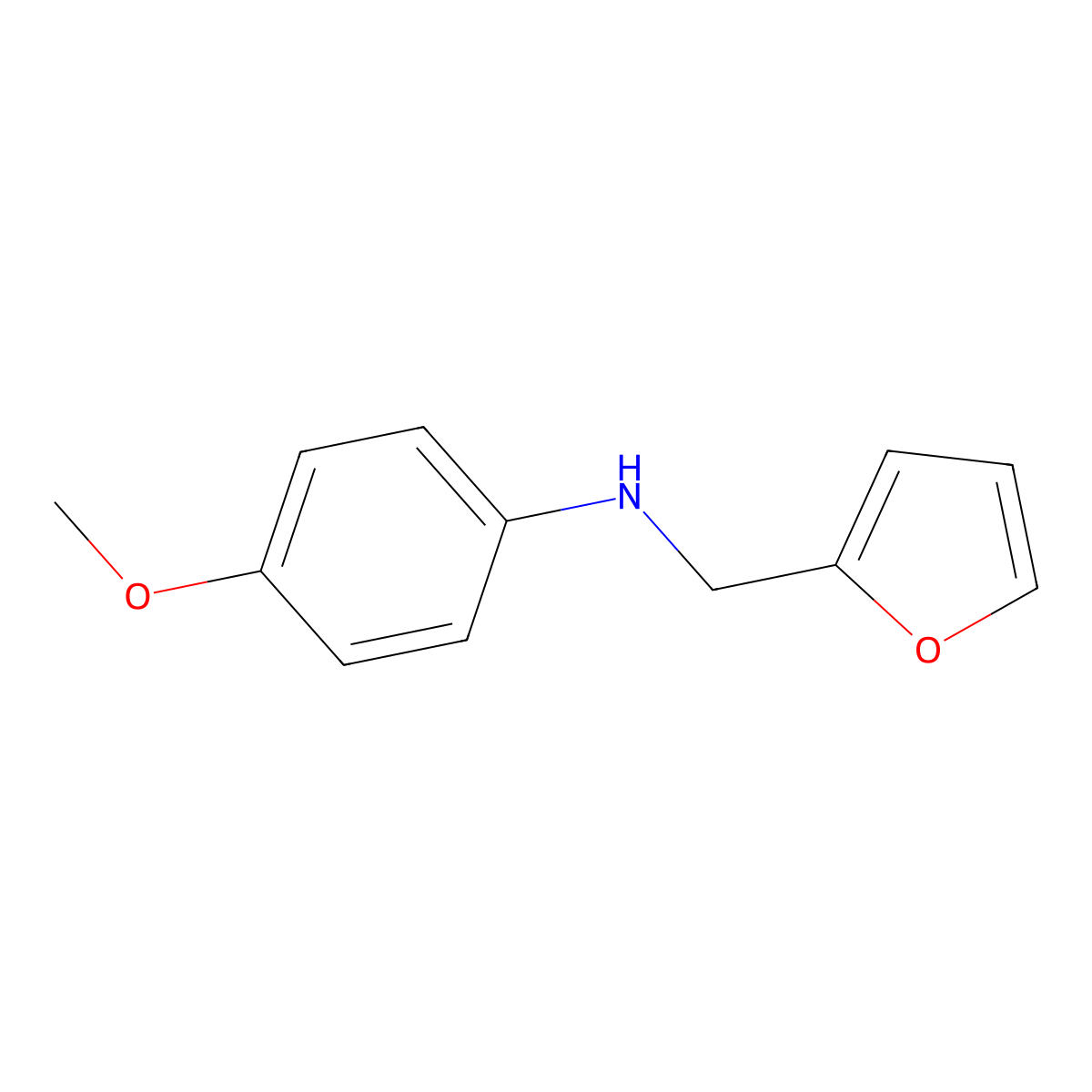 N-(furan-2-ylmethyl)-4-methoxyaniline molecular structure, CAS 17377-97-8