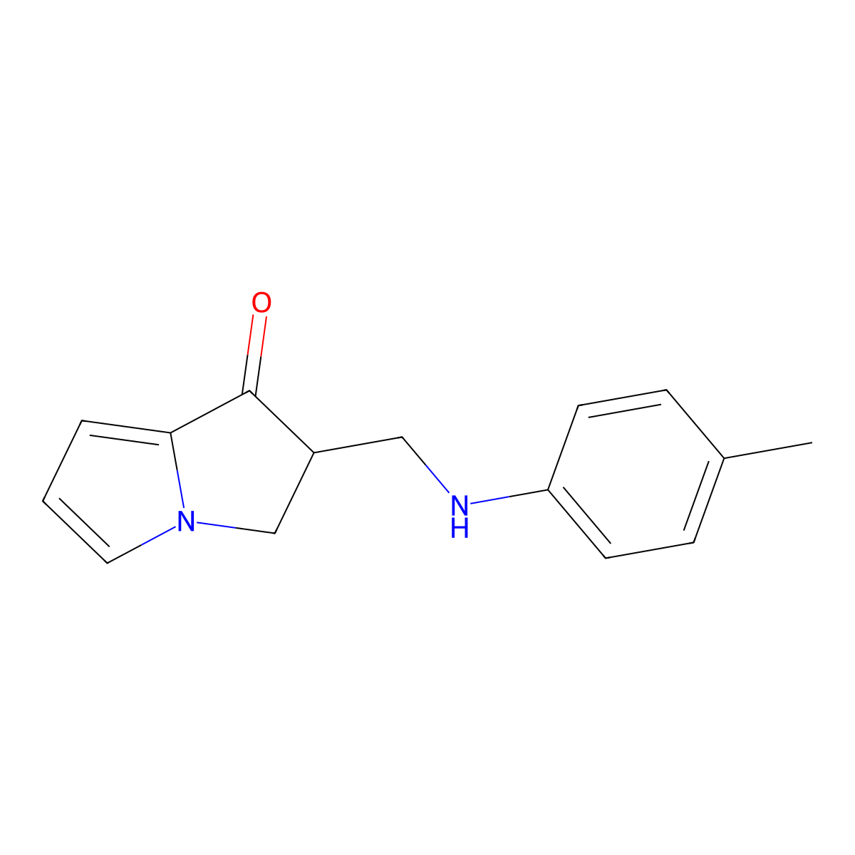 1H-Pyrrolizin-1-one, 2,3-dihydro-2-[[(4-methylphenyl)amino]methyl]- molecular structure, CAS 173772-83-3