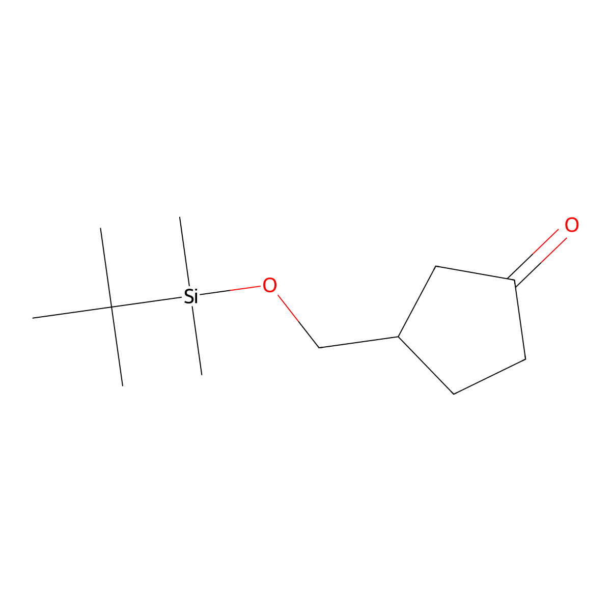 3-{[(Tert-butyldimethylsilyl)oxy]methyl}cyclopentan-1-one molecular structure, CAS 173776-28-8