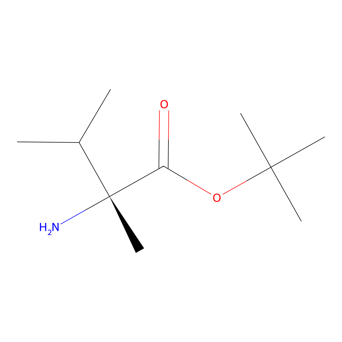 tert-butyl (2R)-2-amino-2,3-dimethylbutanoate molecular structure, CAS 173776-88-0