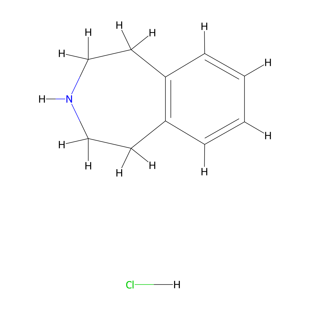 2,3,4,5-tetrahydro-1H-3-benzazepine hydrochloride molecular structure, CAS 17379-01-0