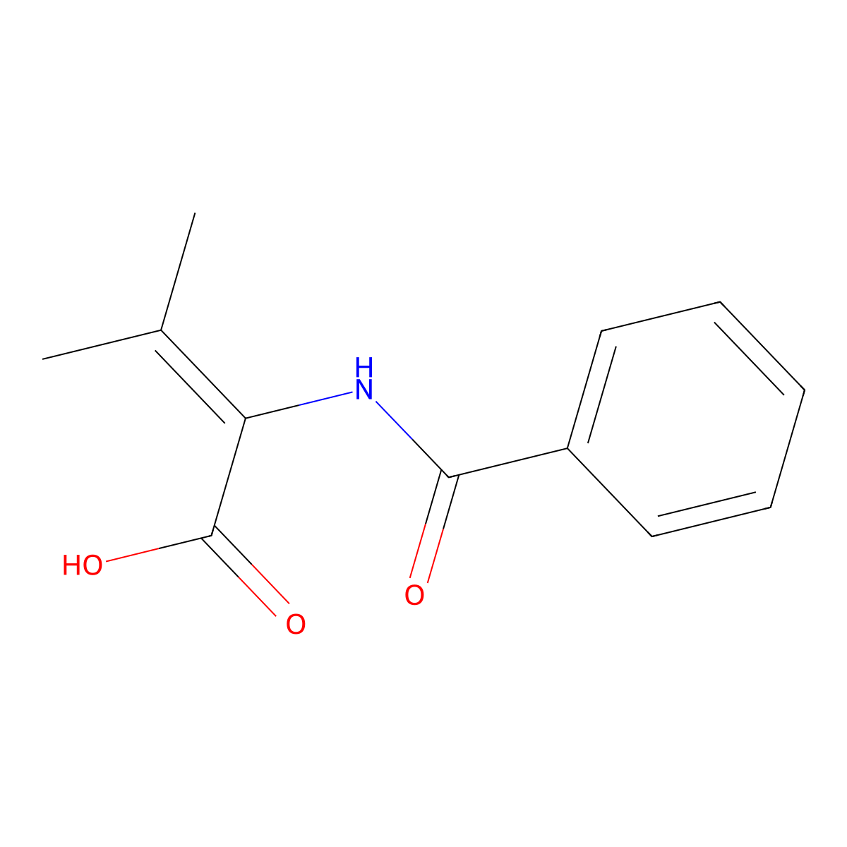 2-Benzamido-3-methylbut-2-enoic acid molecular structure, CAS 1738-64-3