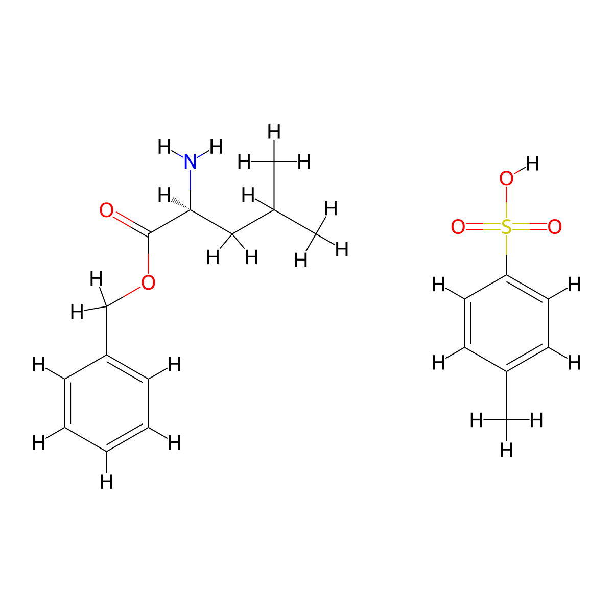L-Leucine, phenylmethyl ester, 4-methylbenzenesulfonate (1:1) molecular structure, CAS 1738-77-8
