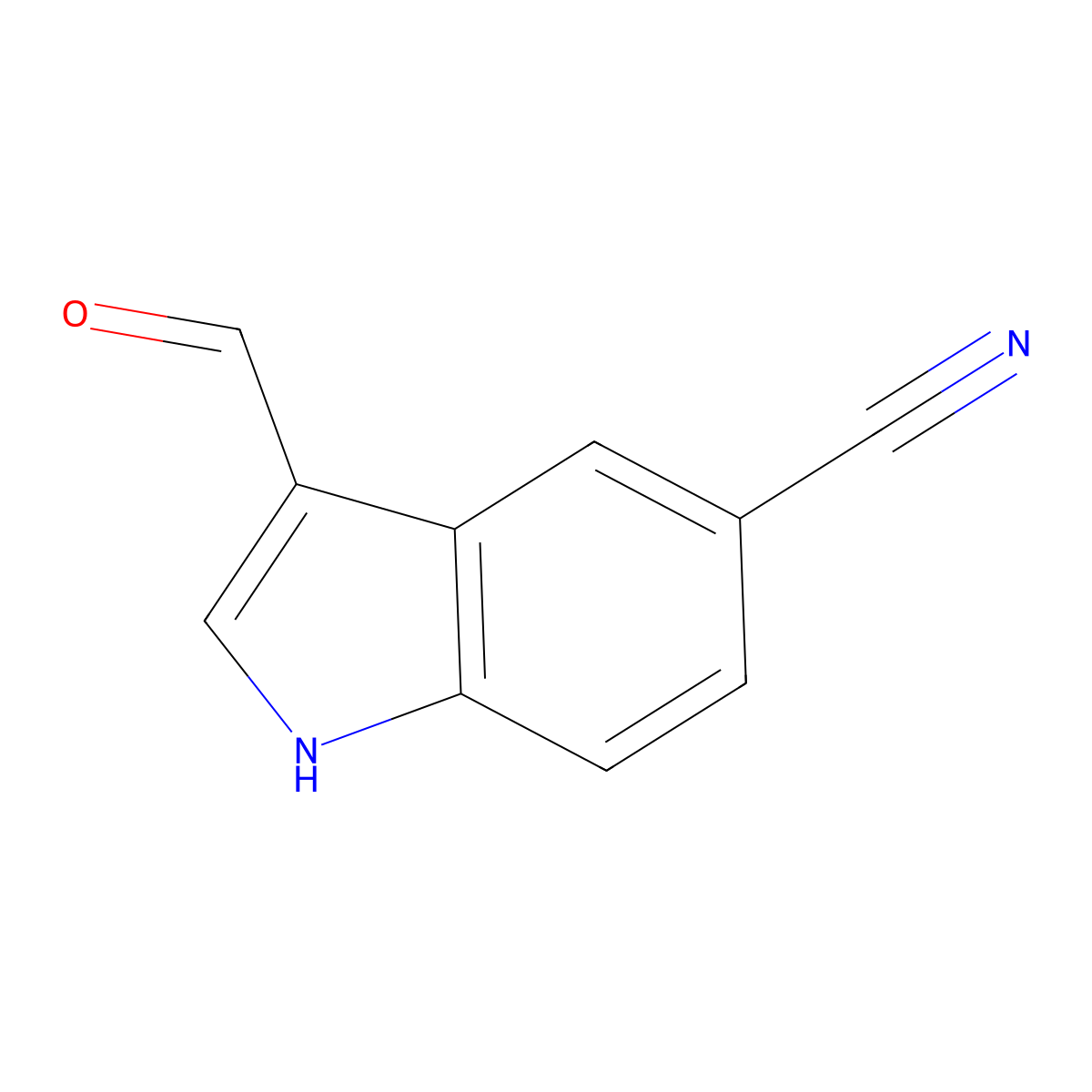 3-Formyl-1H-indole-5-carbonitrile molecular structure, CAS 17380-18-6