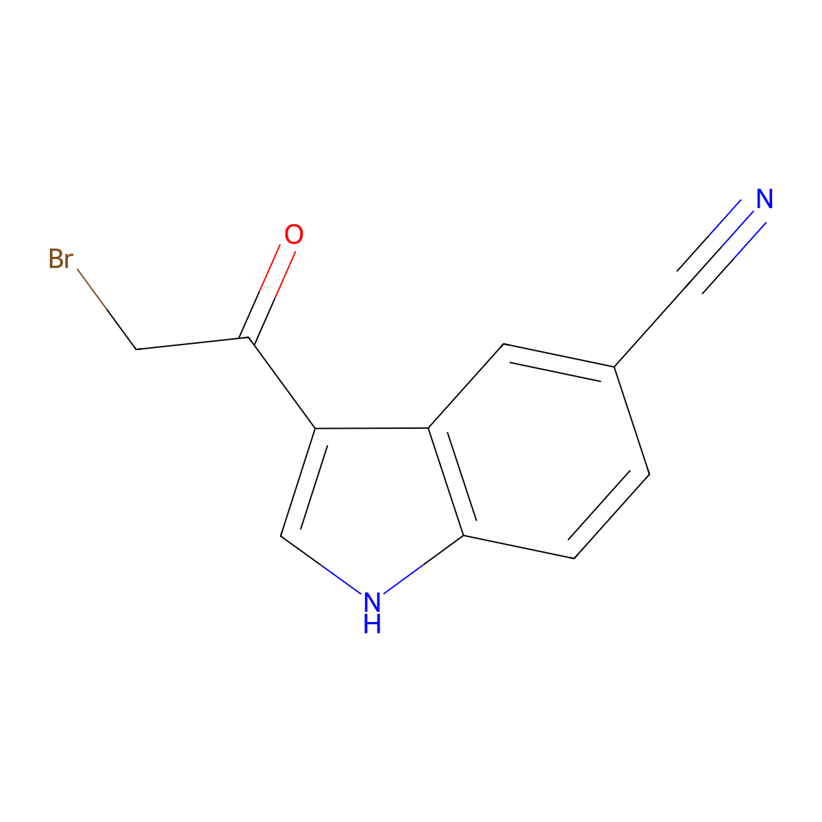 3-(2-bromoacetyl)-1H-indole-5-carbonitrile molecular structure, CAS 17380-46-0
