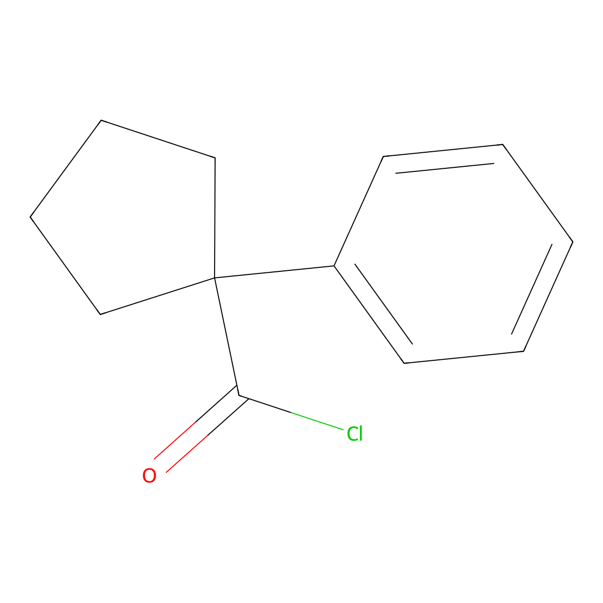 1-Phenylcyclopentane-1-carbonyl chloride molecular structure, CAS 17380-62-0