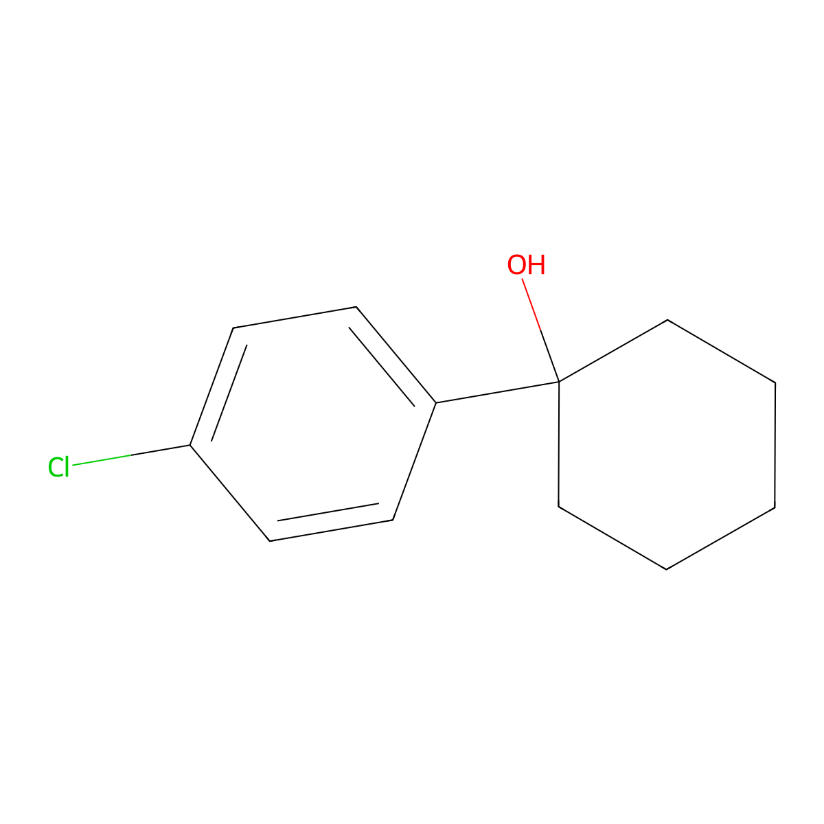 1-(4-Chlorophenyl)cyclohexanol molecular structure, CAS 17380-83-5