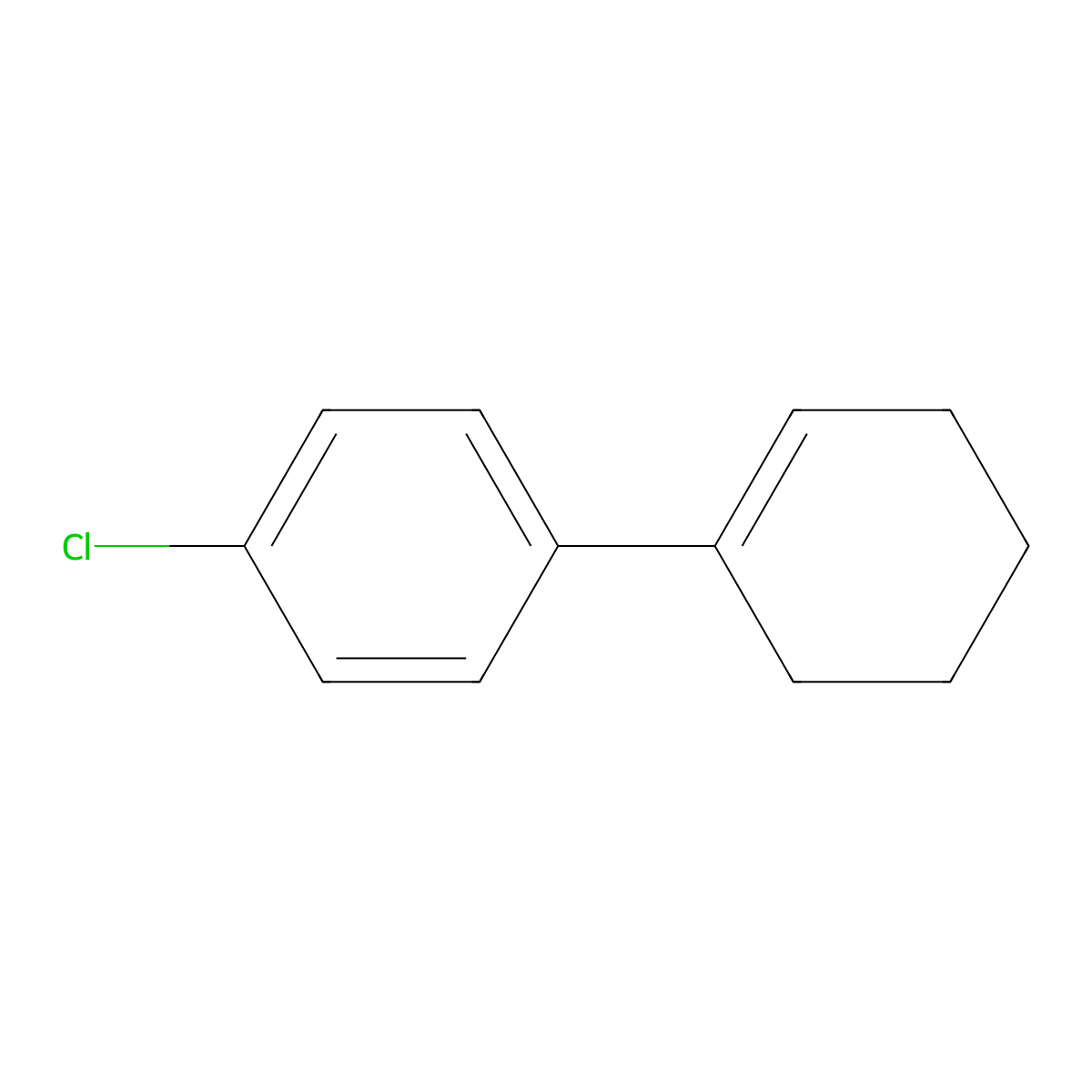Benzene, 1-chloro-4-(1-cyclohexen-1-yl)- molecular structure, CAS 17380-84-6