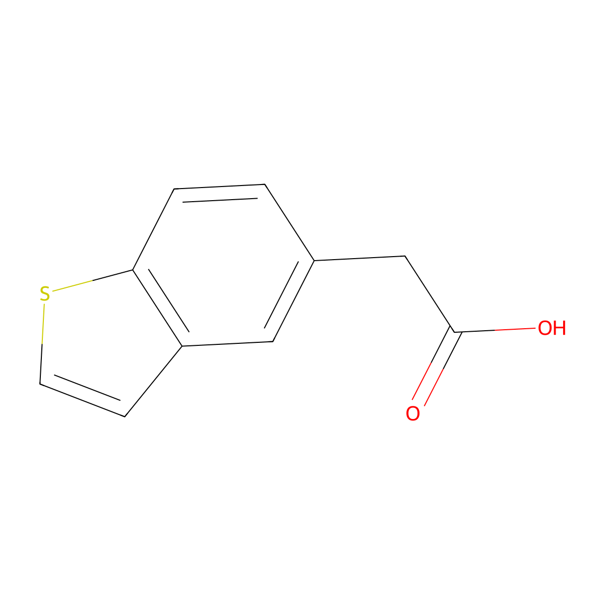 Benzo[b]thiophene-5-acetic acid molecular structure, CAS 17381-54-3