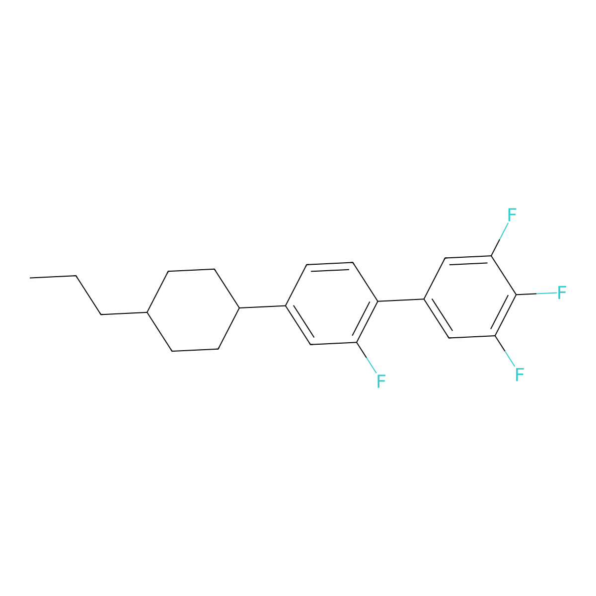 1,2,3-Trifluoro-5-[2-fluoro-4-(4-propylcyclohexyl)phenyl]benzene molecular structure, CAS 173837-35-9