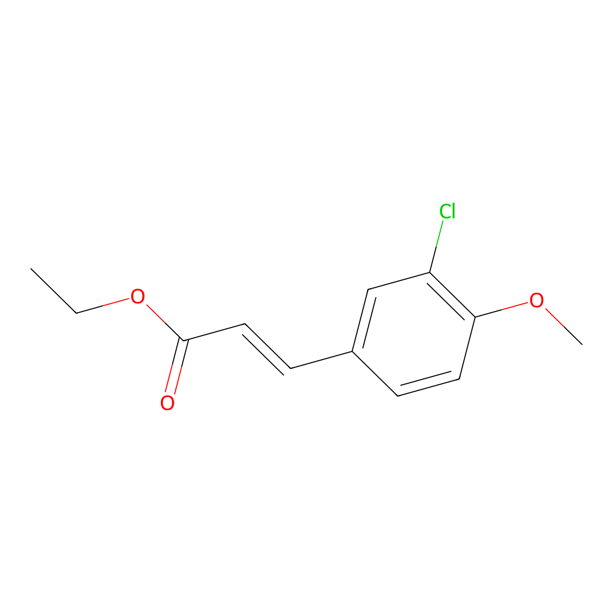 (E)-ethyl 3-(3-chloro-4-methoxyphenyl)acrylate molecular structure, CAS 17384-95-1