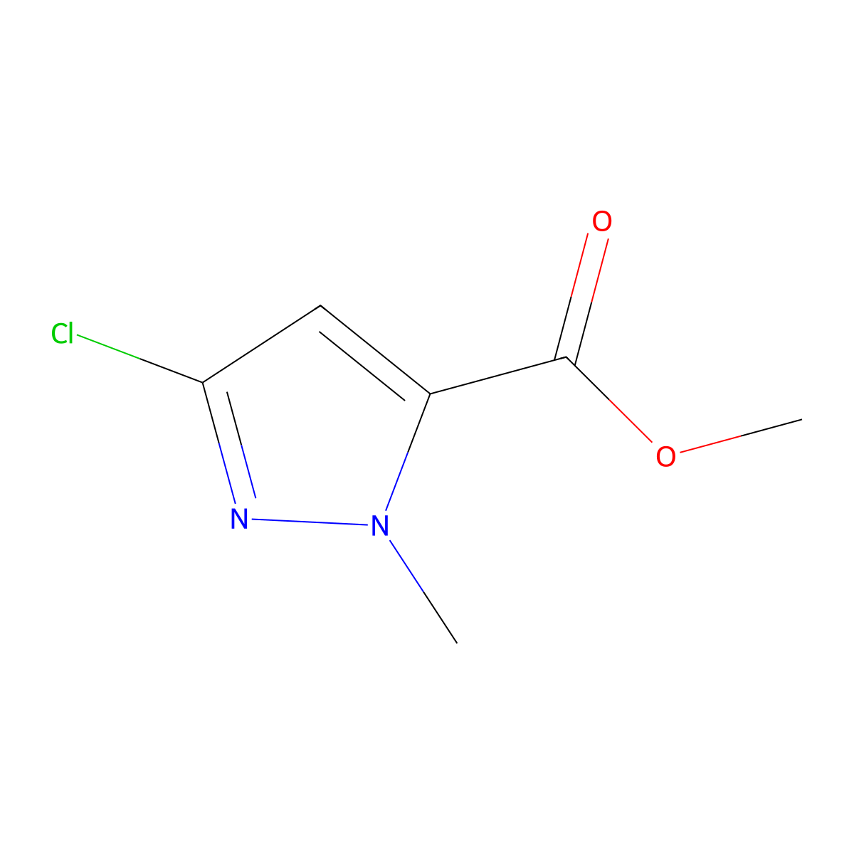 Methyl 3-chloro-1-methyl-1H-pyrazole-5-carboxylate molecular structure, CAS 173841-06-0