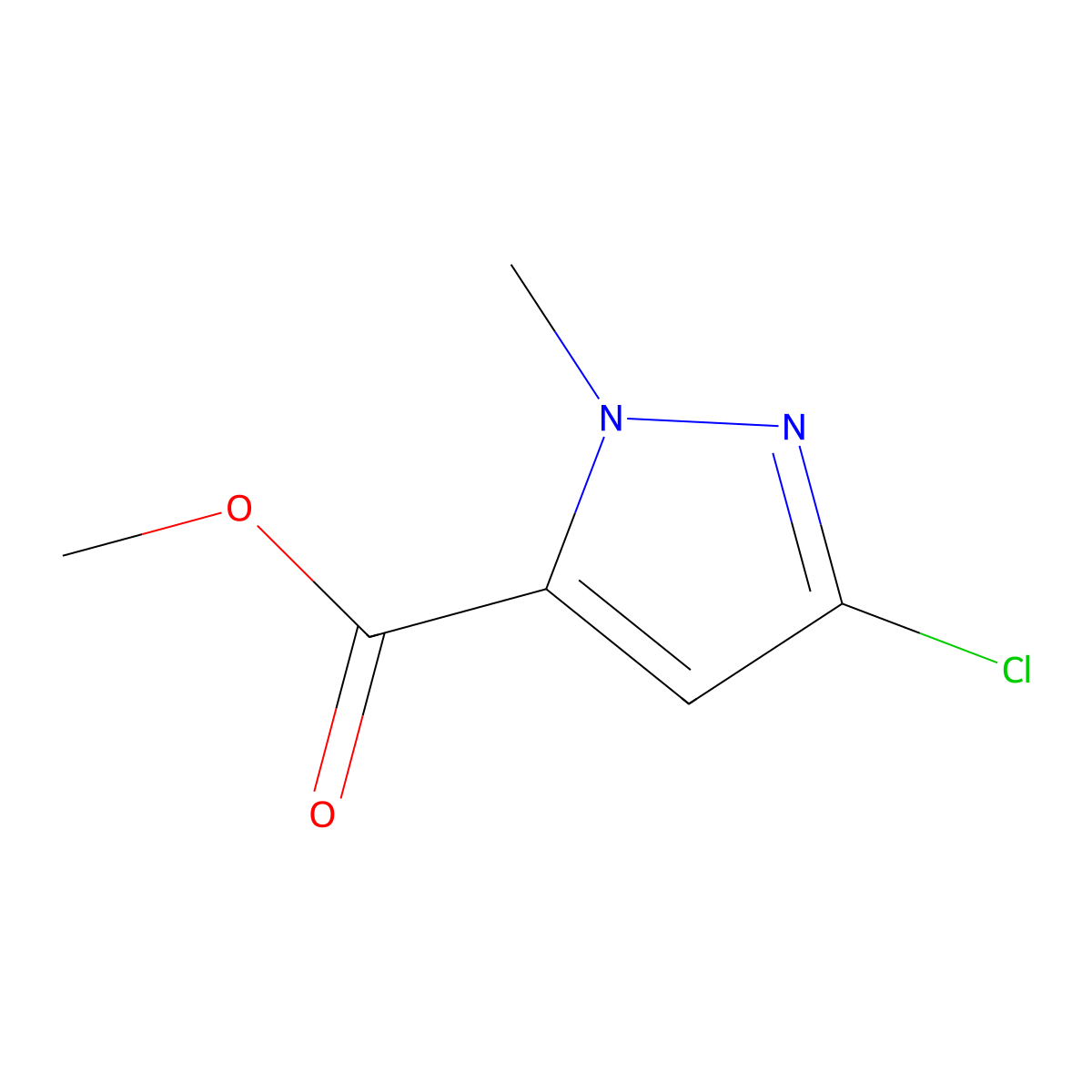 Methyl 3-chloro-1-methyl-1H-pyrazole-5-carboxylate molecular structure, CAS 173841-06-0