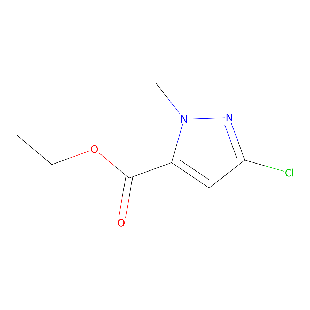 ethyl 3-chloro-1-methyl-1H-pyrazole-5-carboxylate molecular structure, CAS 173841-07-1