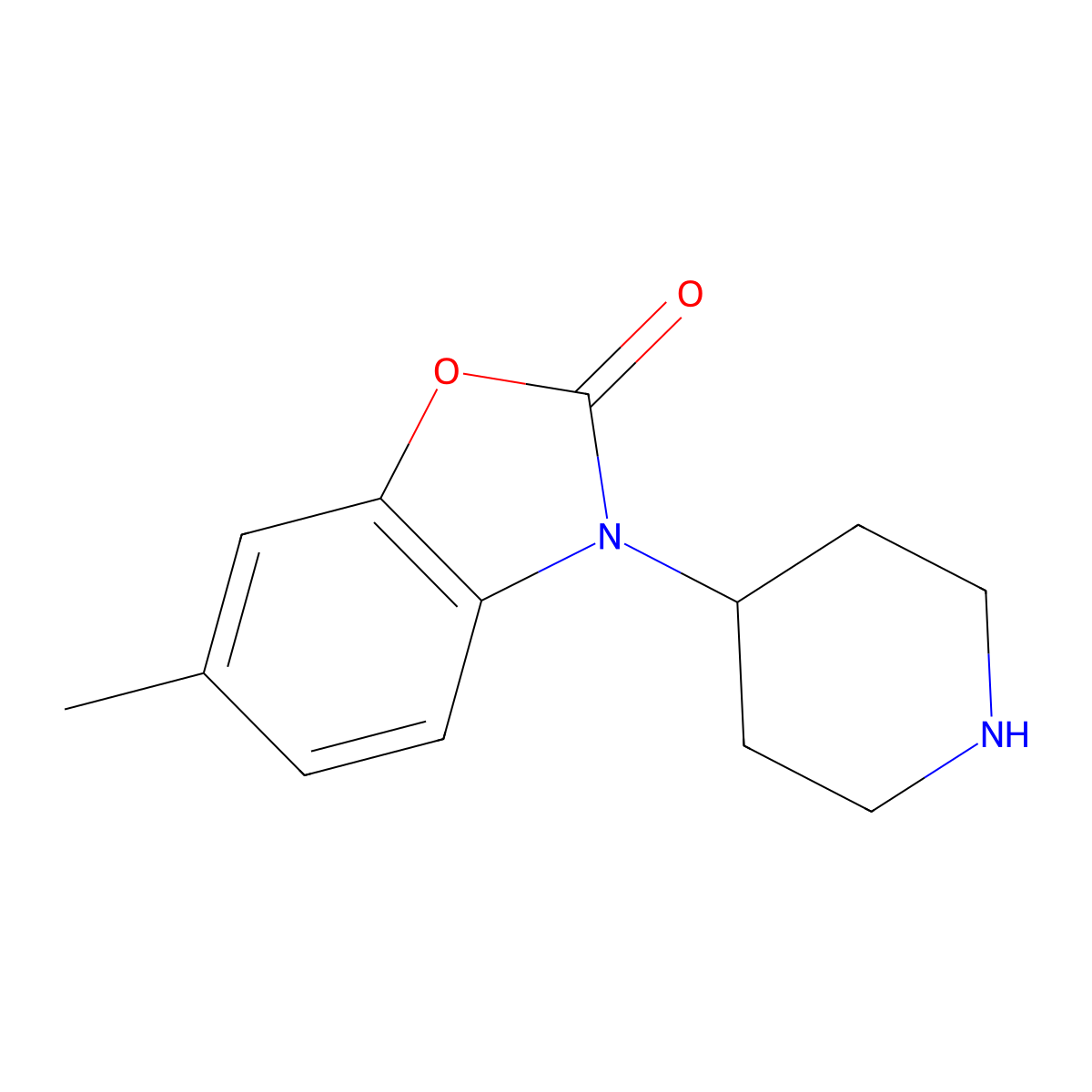 6-Methyl-3-piperidin-4-yl-1,3-benzoxazol-2-one molecular structure, CAS 173842-59-6