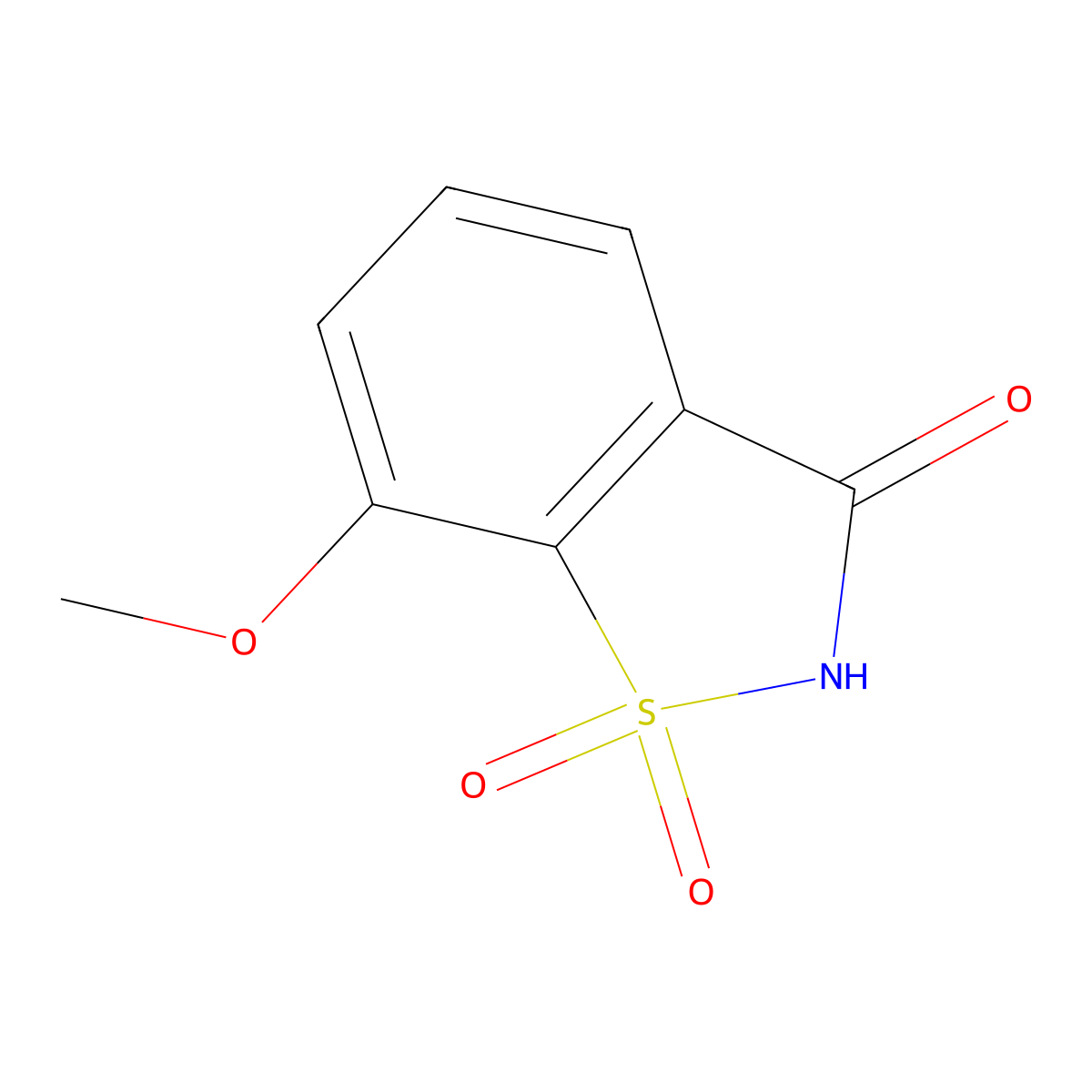 3-Hydroxy-7-methoxy-1lambda6,2-benzothiazole-1,1-dione molecular structure, CAS 173843-70-4