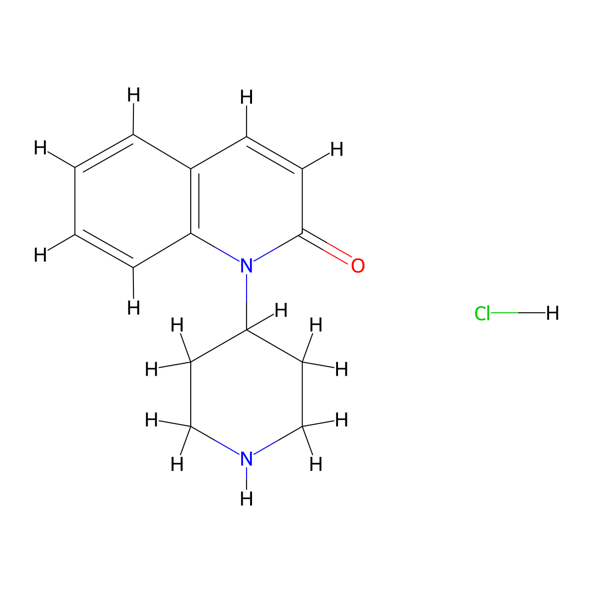 1-(piperidin-4-yl)quinolin-2(1H)-one hydrochloride molecular structure, CAS 173843-73-7
