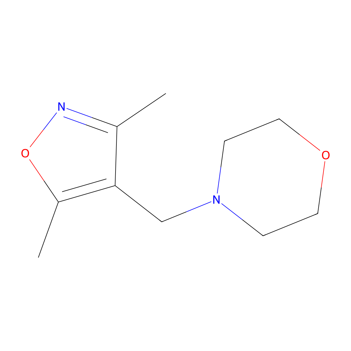 4-[(3,5-Dimethyl-1,2-oxazol-4-yl)methyl]morpholine molecular structure, CAS 173850-36-7