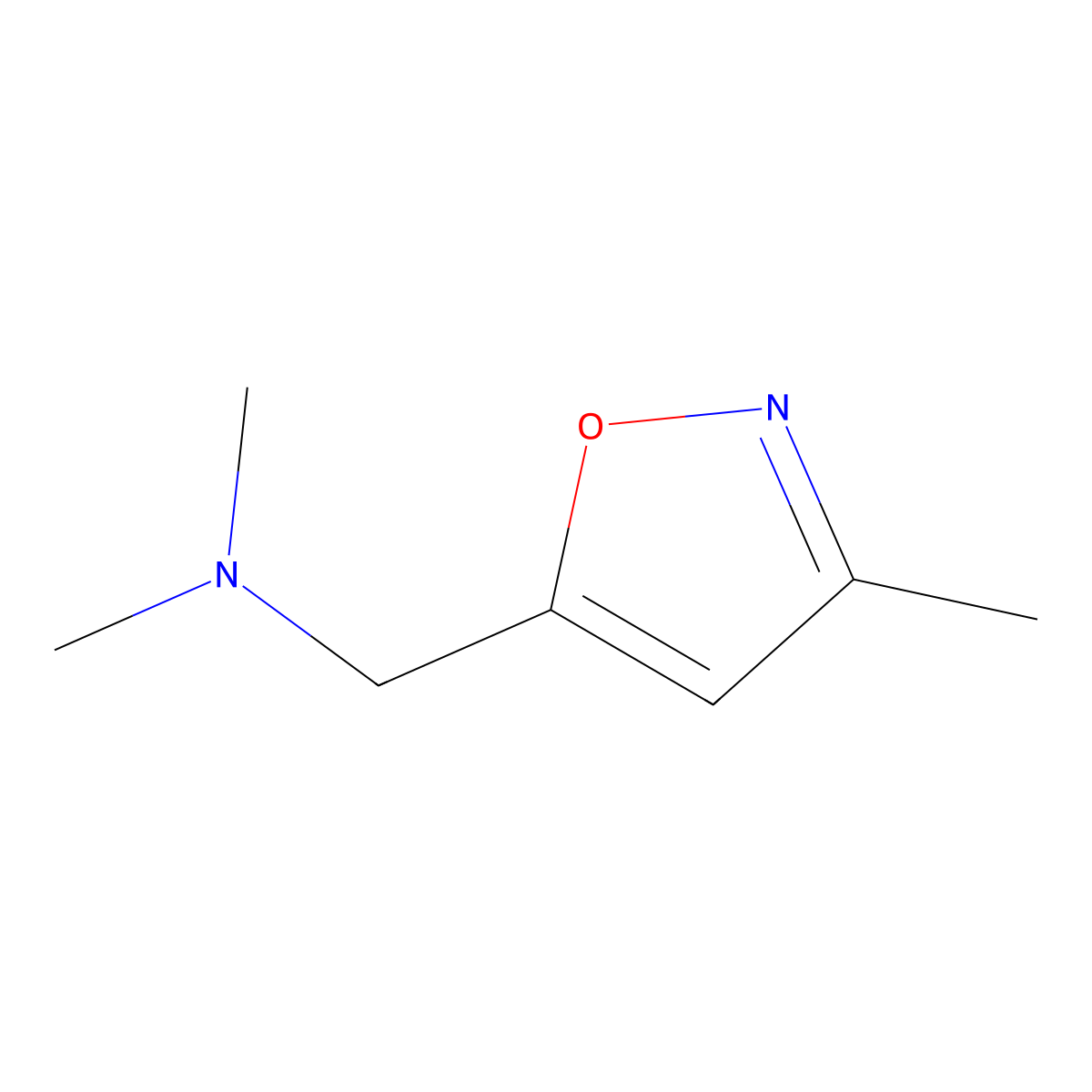 N,N-dimethyl-1-(3-methyl-1,2-oxazol-5-yl)methanamine molecular structure, CAS 173850-54-9